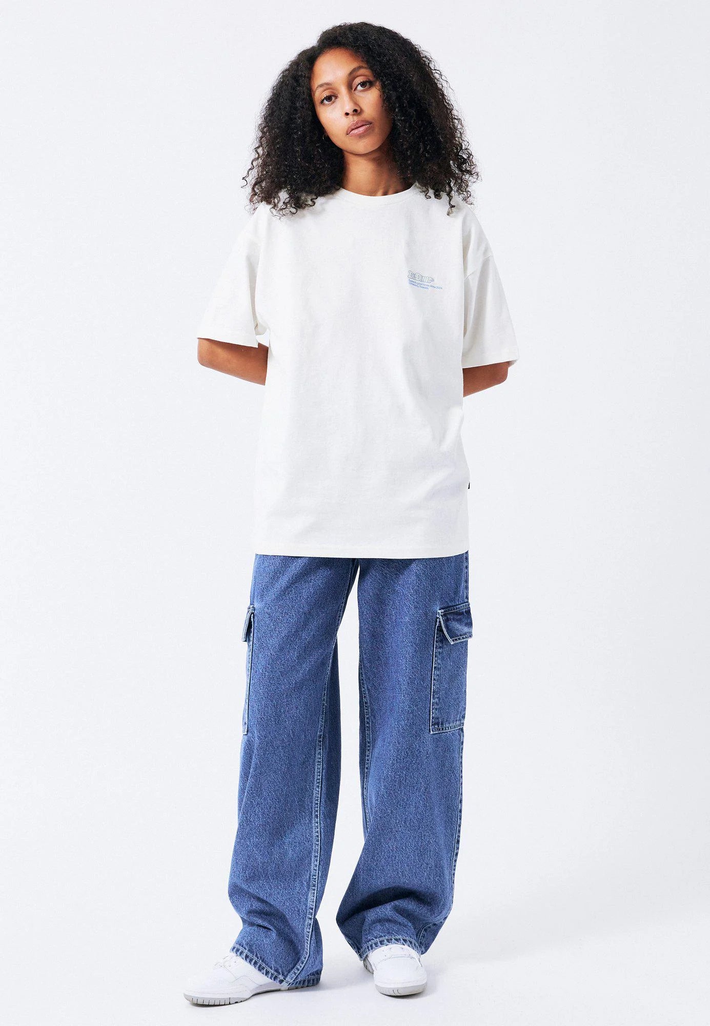 Dr. Denim Cargo Pants Donna female blue plain colored size M