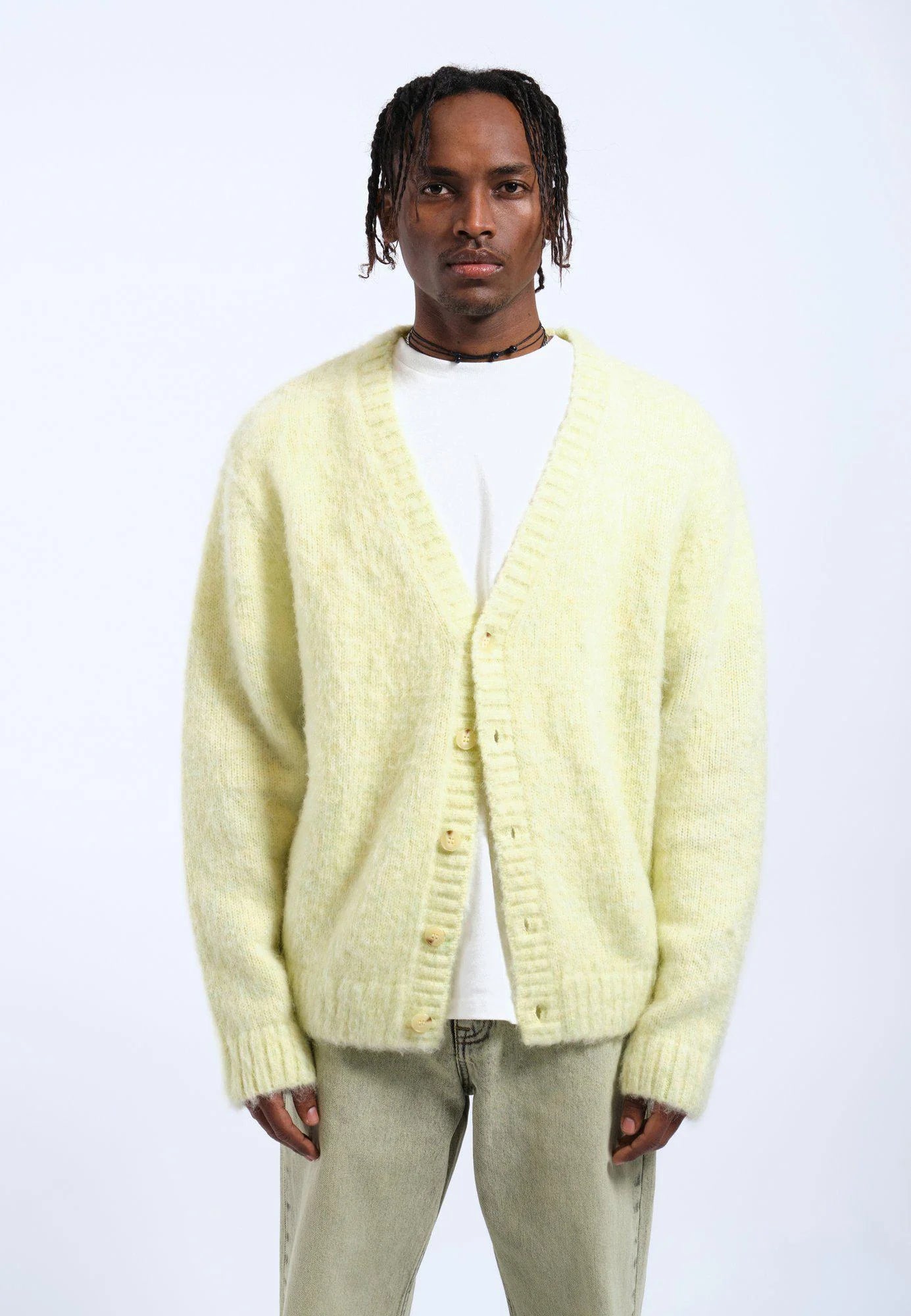 Tom Cardigan - Brushed Light Yellow - Dr. Denim Tom Cardigan - Brushed Light Yellow - Dr. Denim