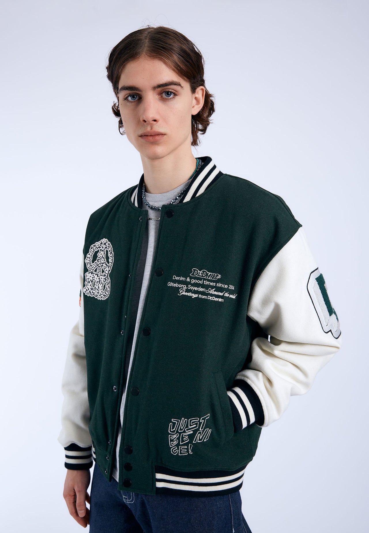 Annivarsity Jacket - Green Patched