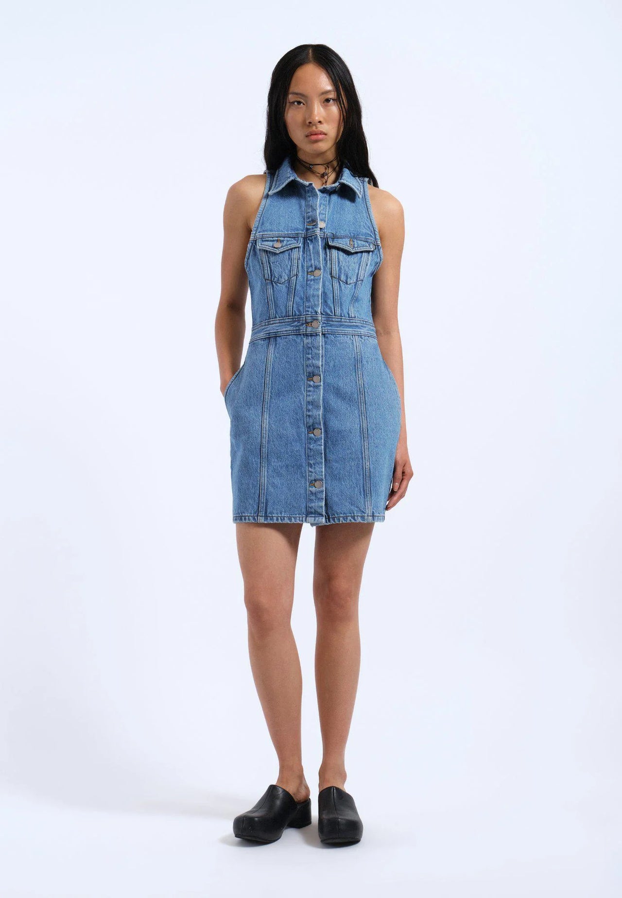 Kinsley Dress - Stream Sky Retro