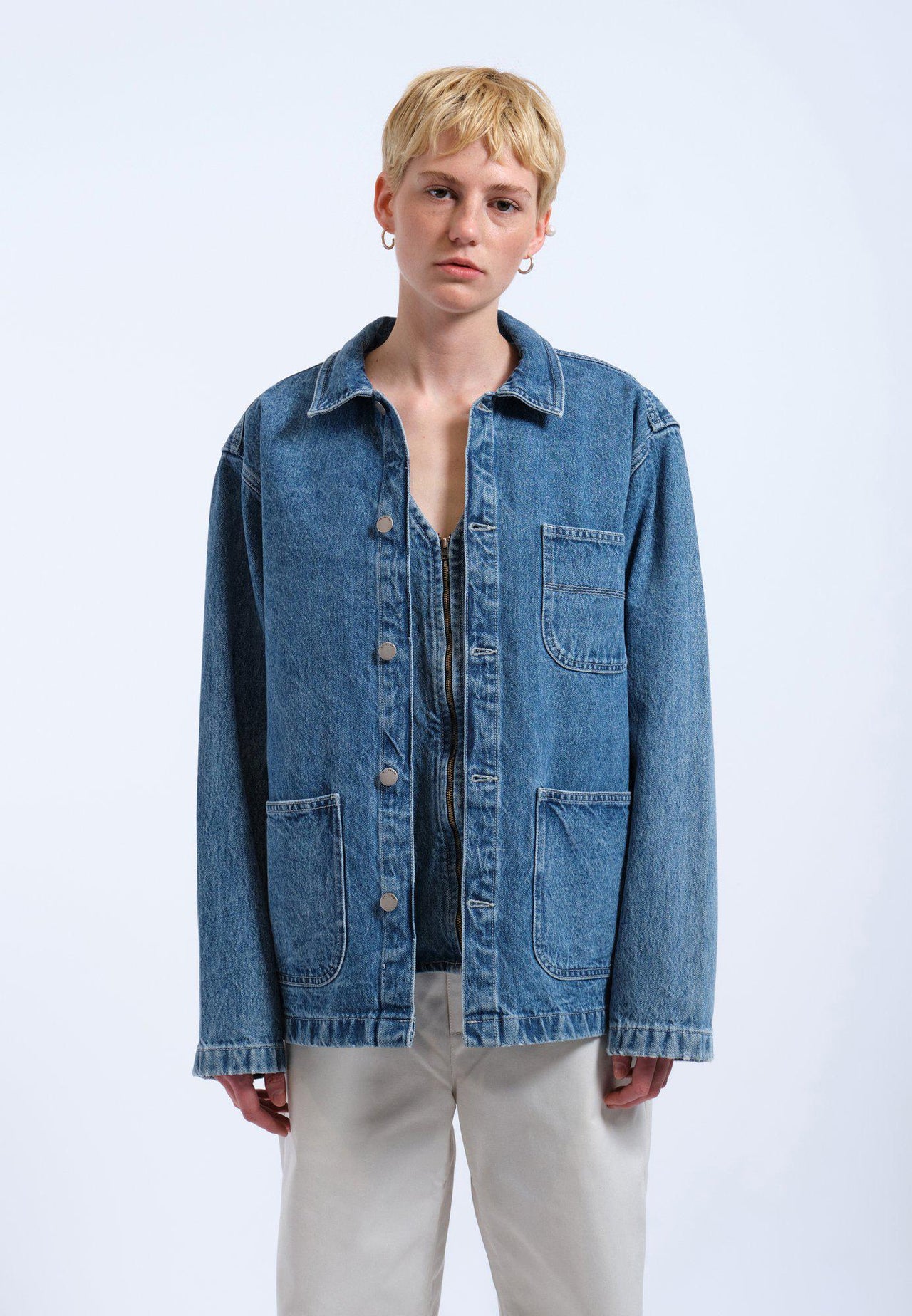 Devon Worker Jacket - Stream Sky Retro Contrast