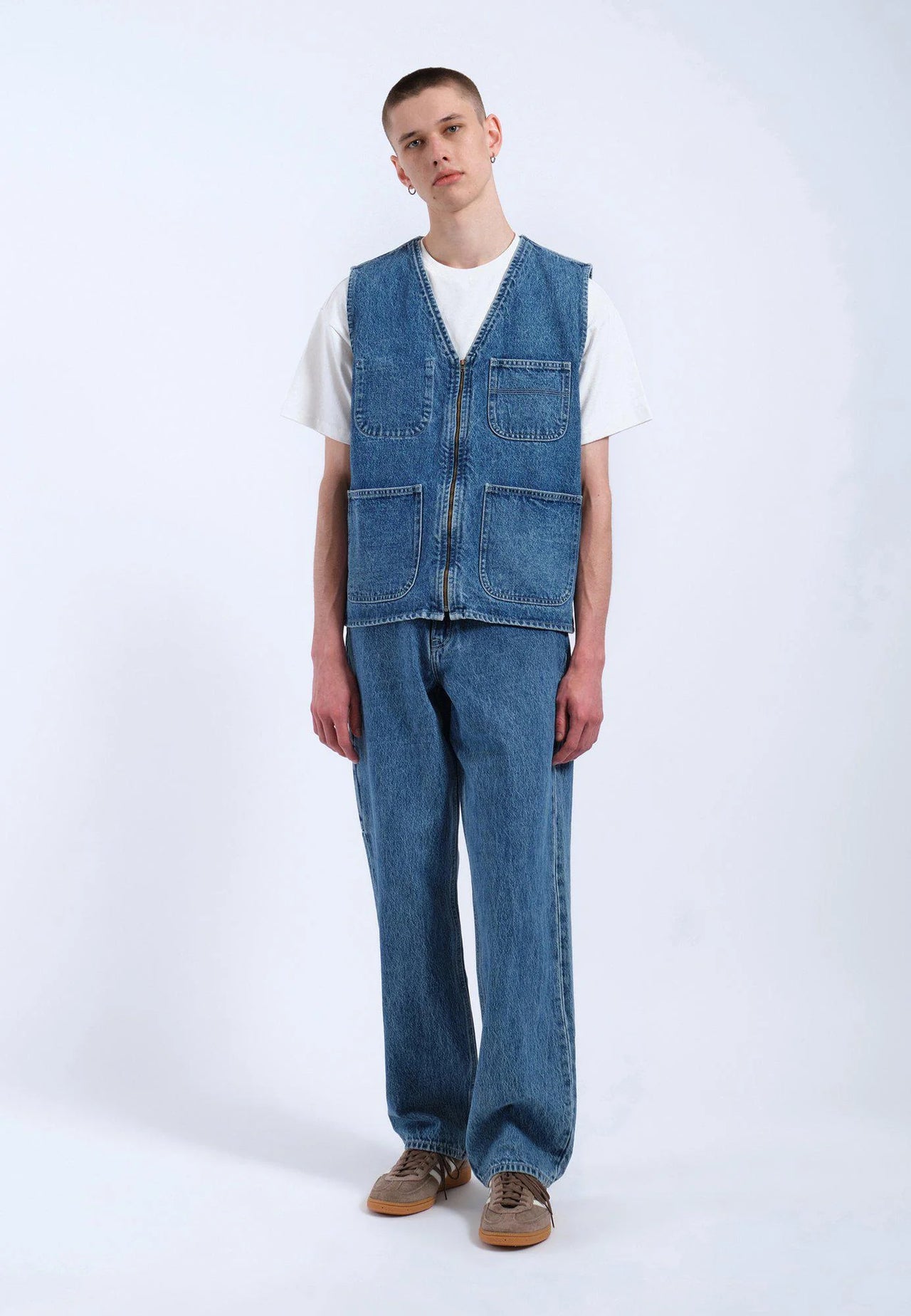 Denver Worker Vest - Stream Sky Retro Contrast