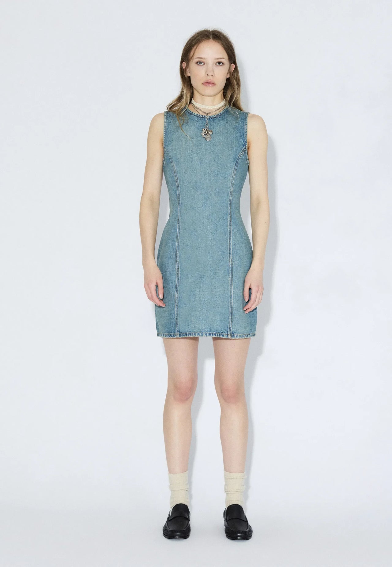 Calista Dress - Stream Sky Aged