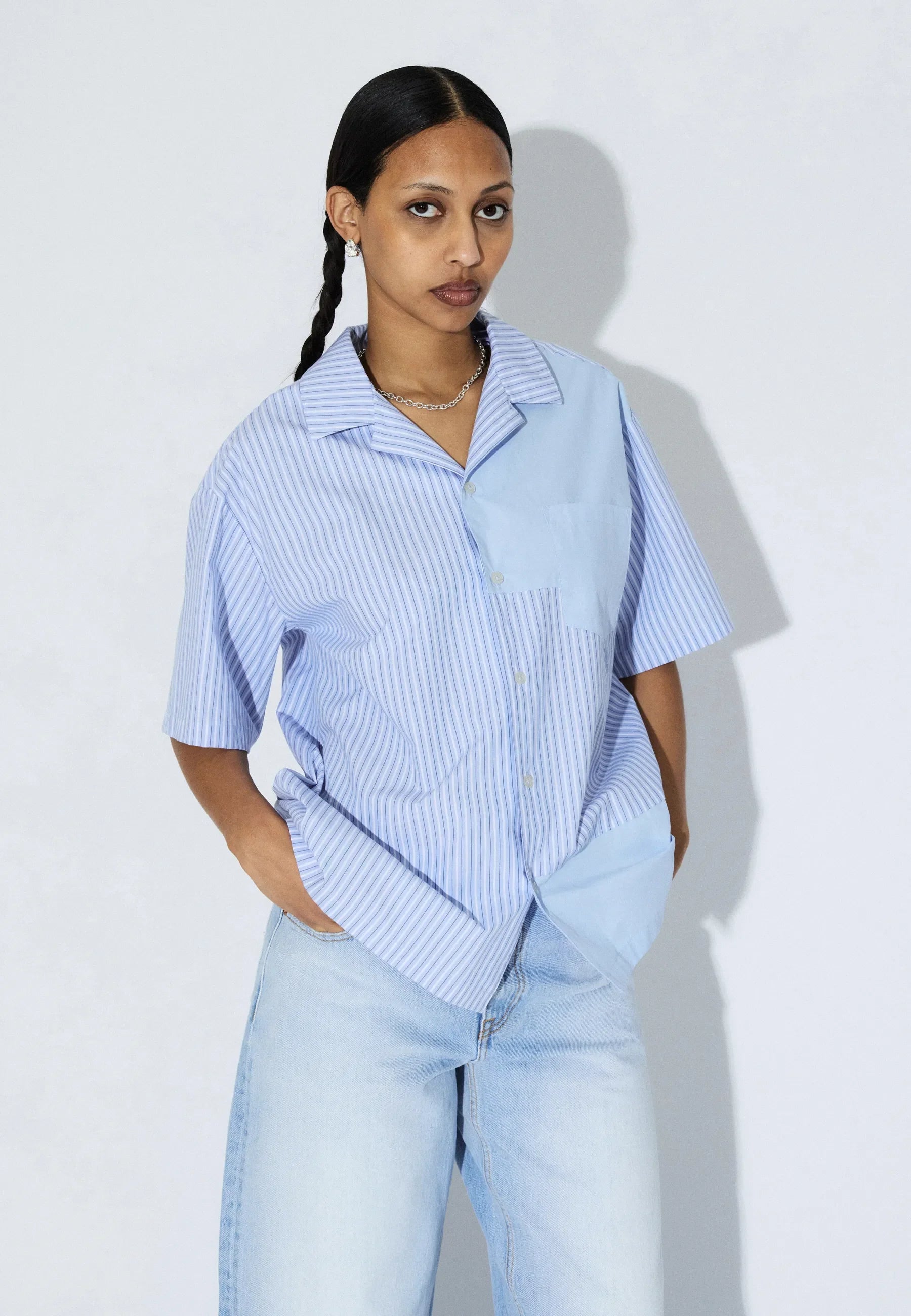 Mile Shirt - Lt Blue Stripe Mono - Dr. Denim