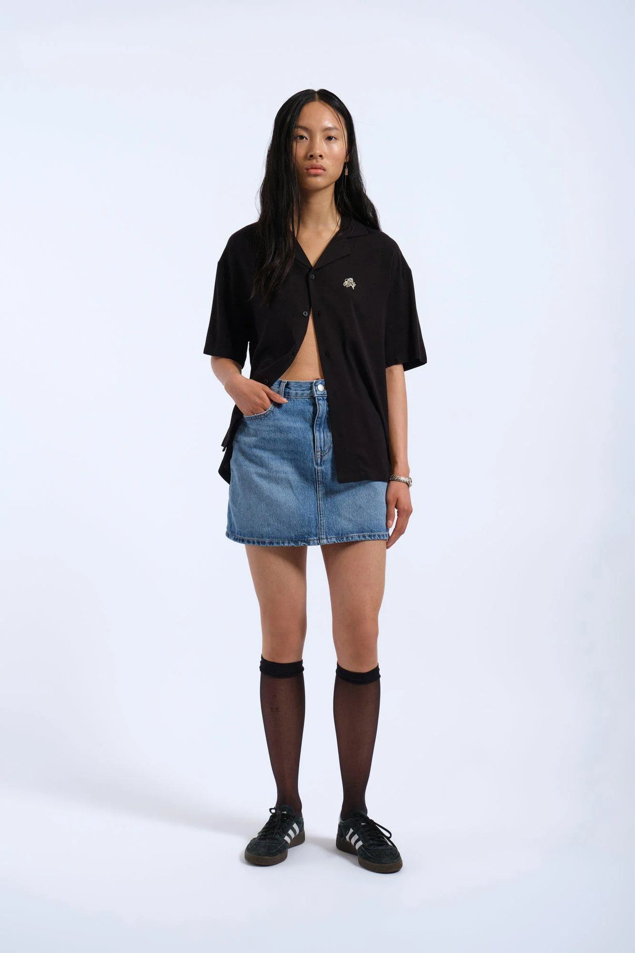 Madi Shirt - Black YLW Embroidery