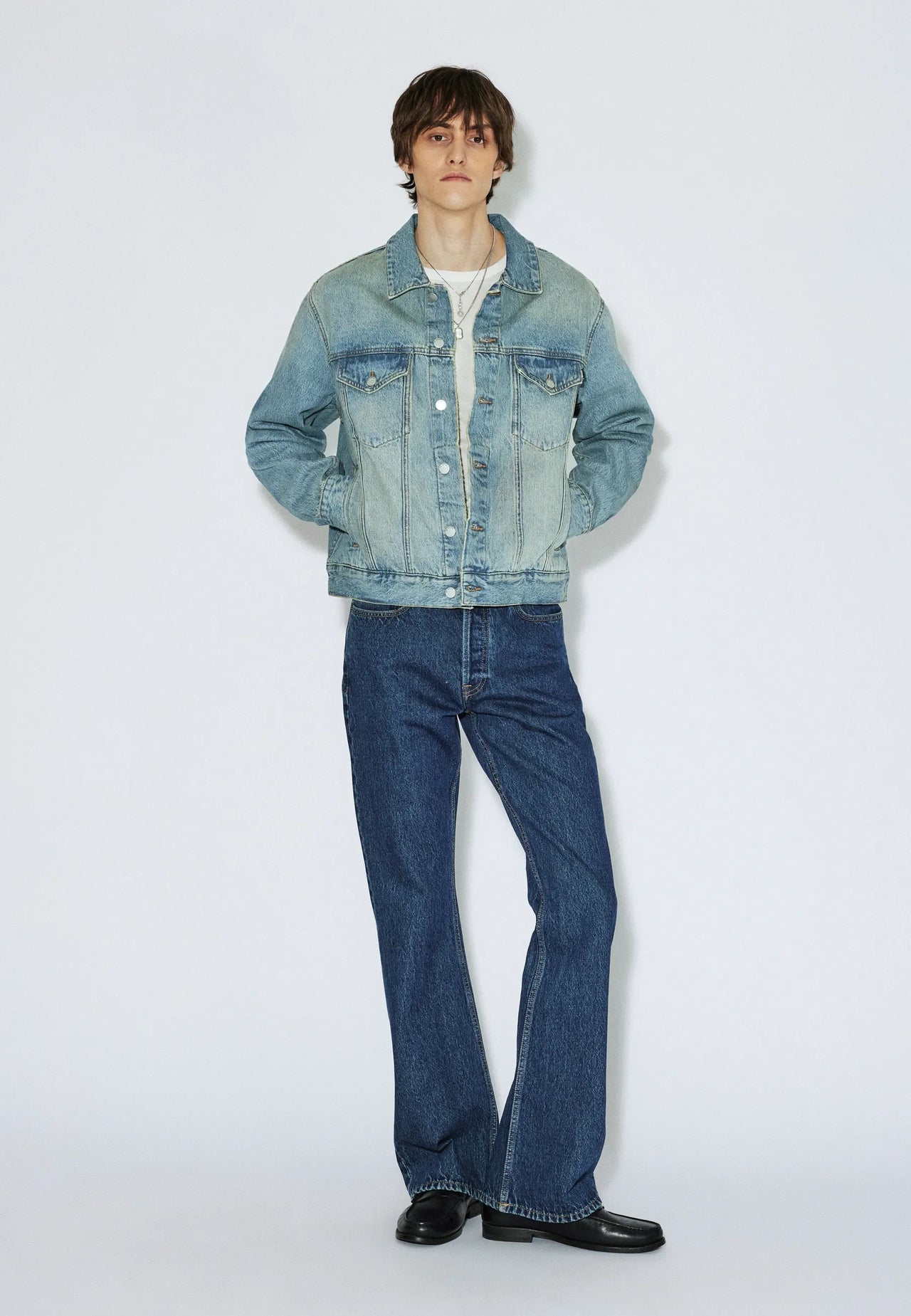 Joey Trucker Jacket - Stream Sky Aged