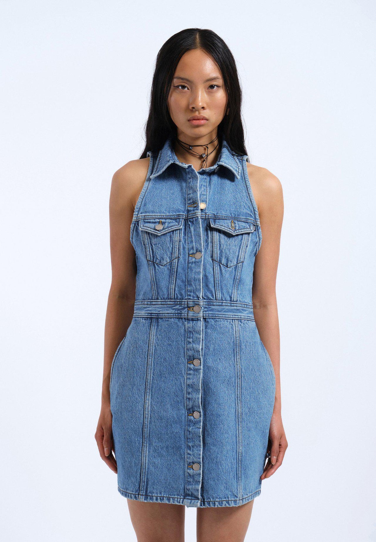 Kinsley Dress - Stream Sky Retro