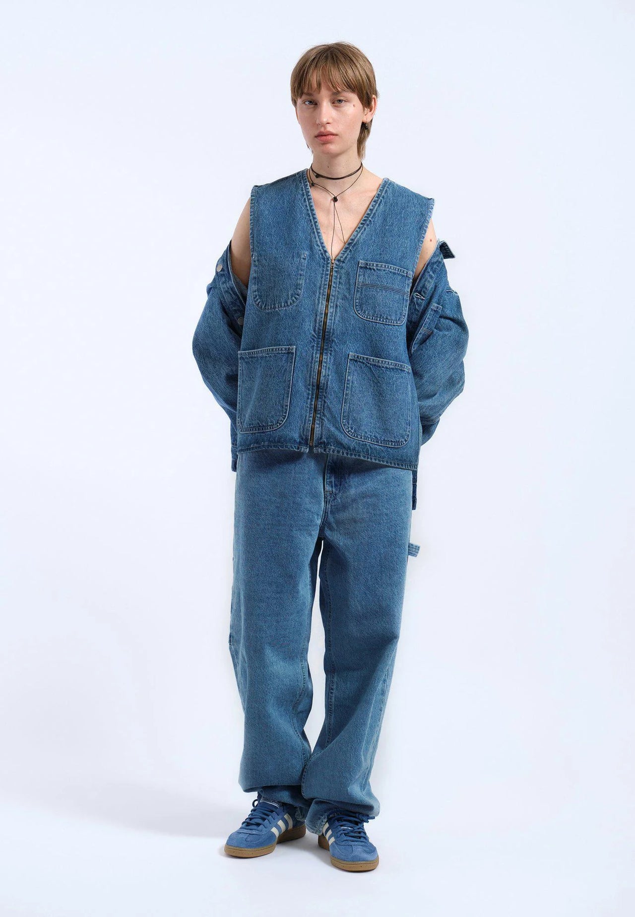 Denver Worker Vest - Stream Sky Retro Contrast