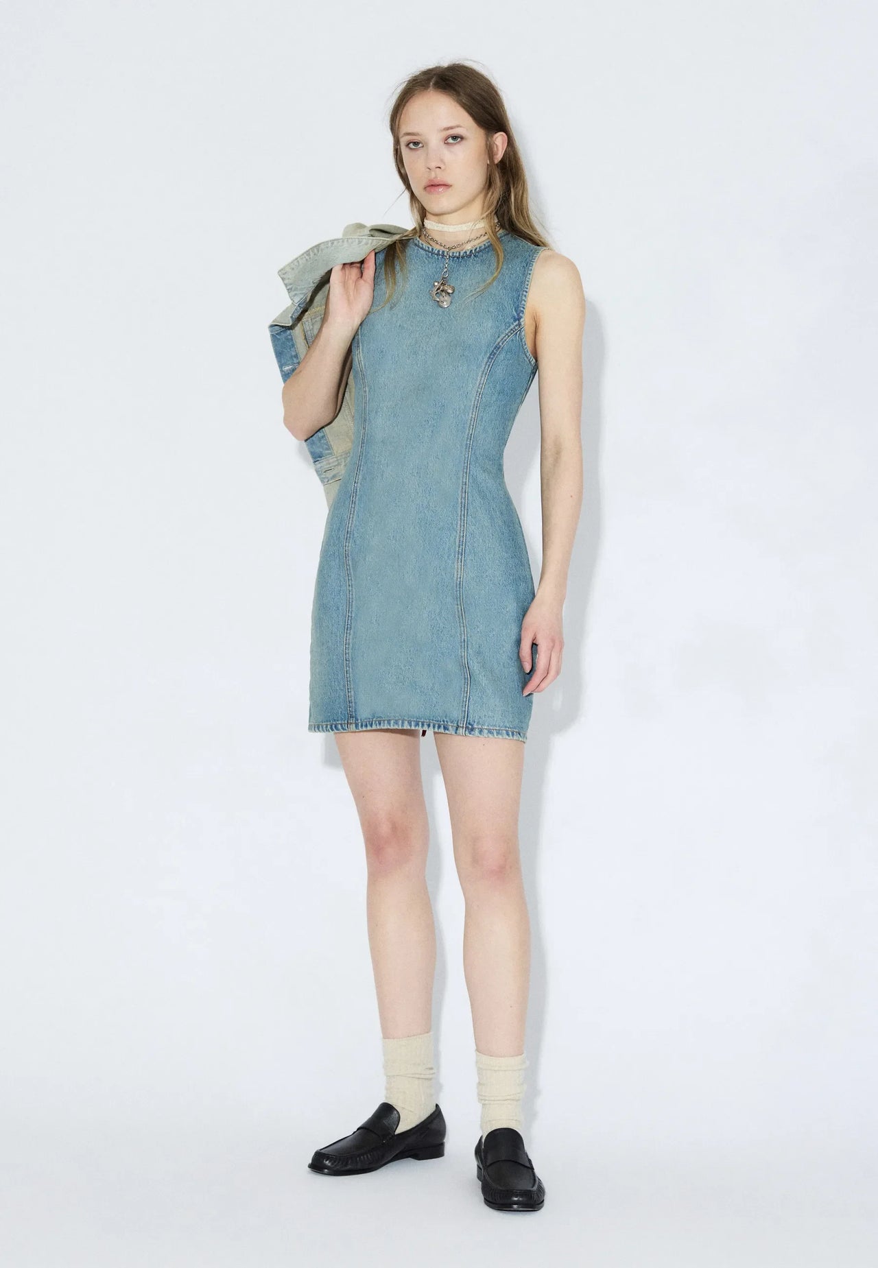 Calista Dress - Stream Sky Aged