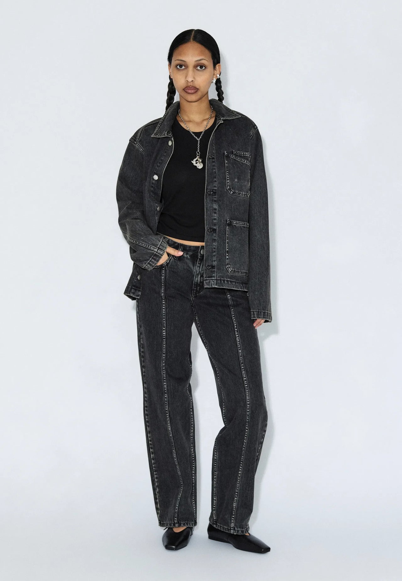 Evon Worker Jacket - Aged Black