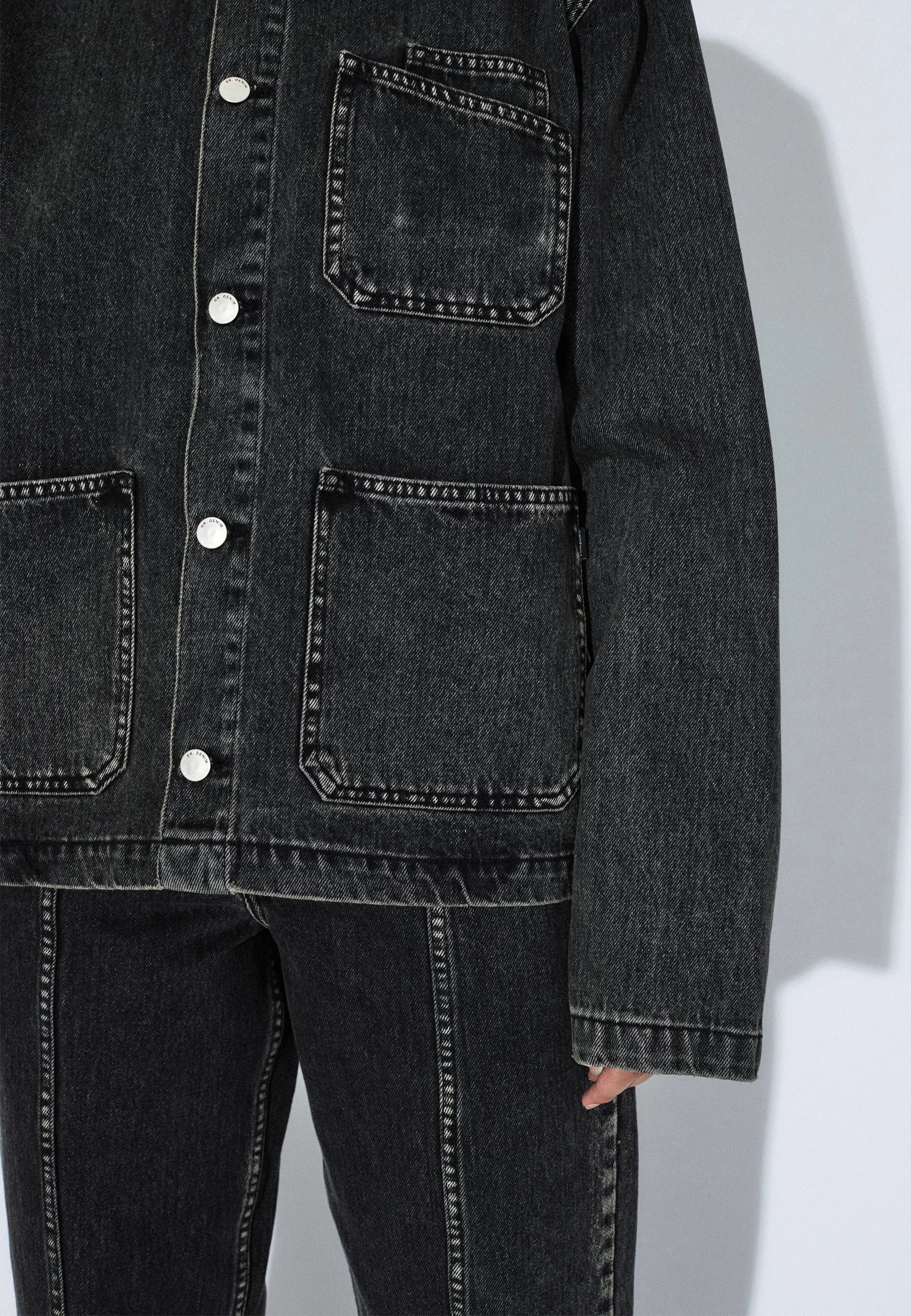 Evon Worker Jacket - Aged Black - Dr. Denim