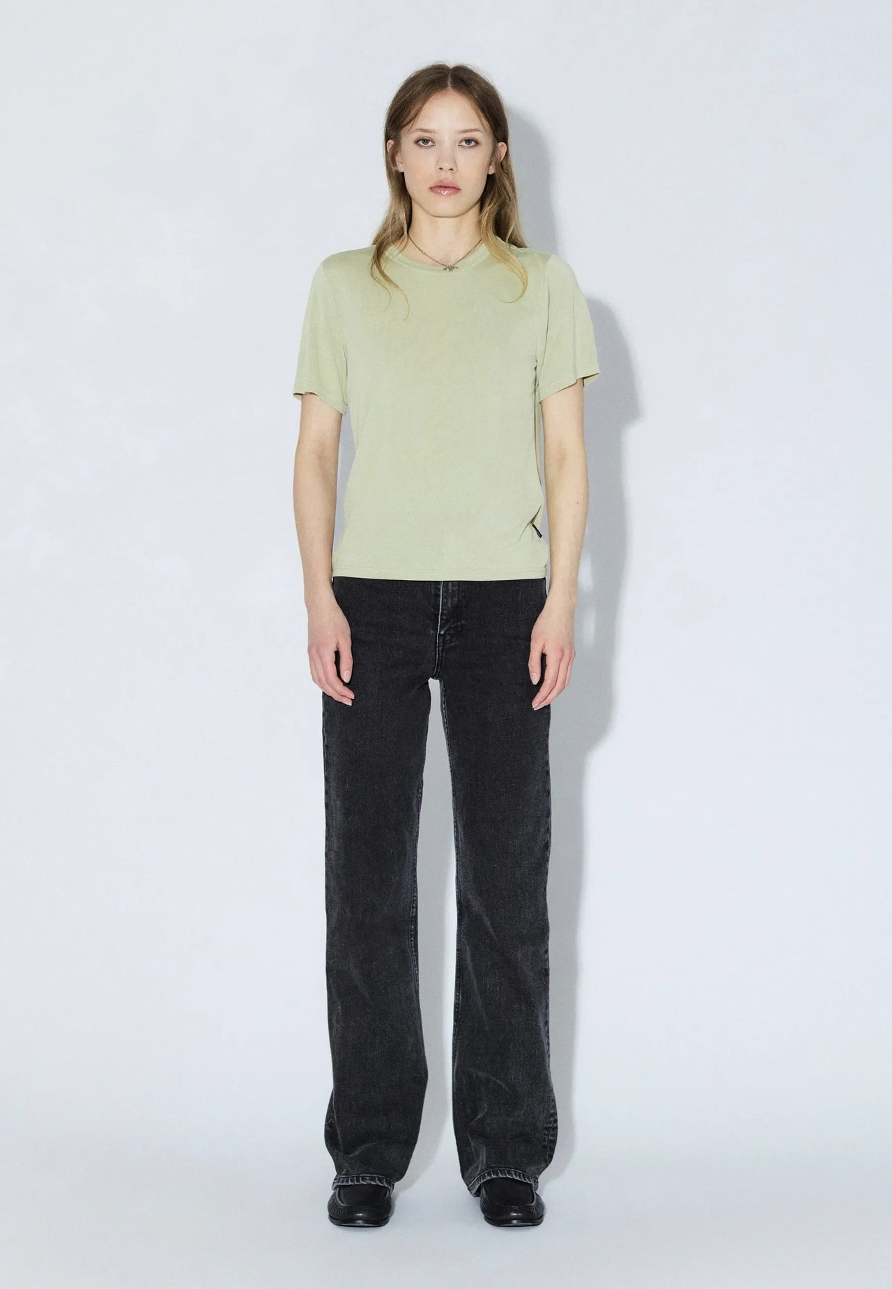 Lyra Top - Lt Green Mono