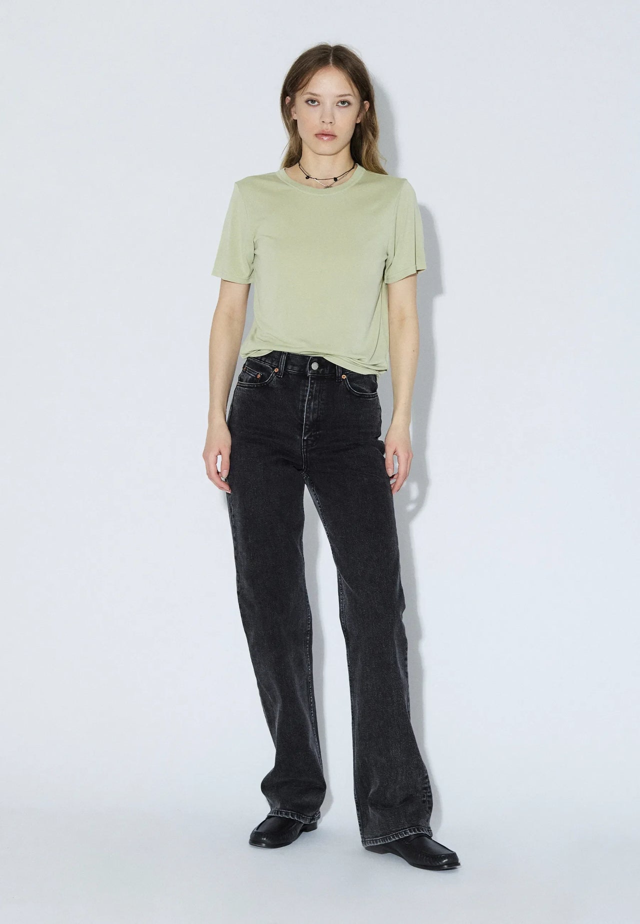 Lyra Top - Lt Green Mono