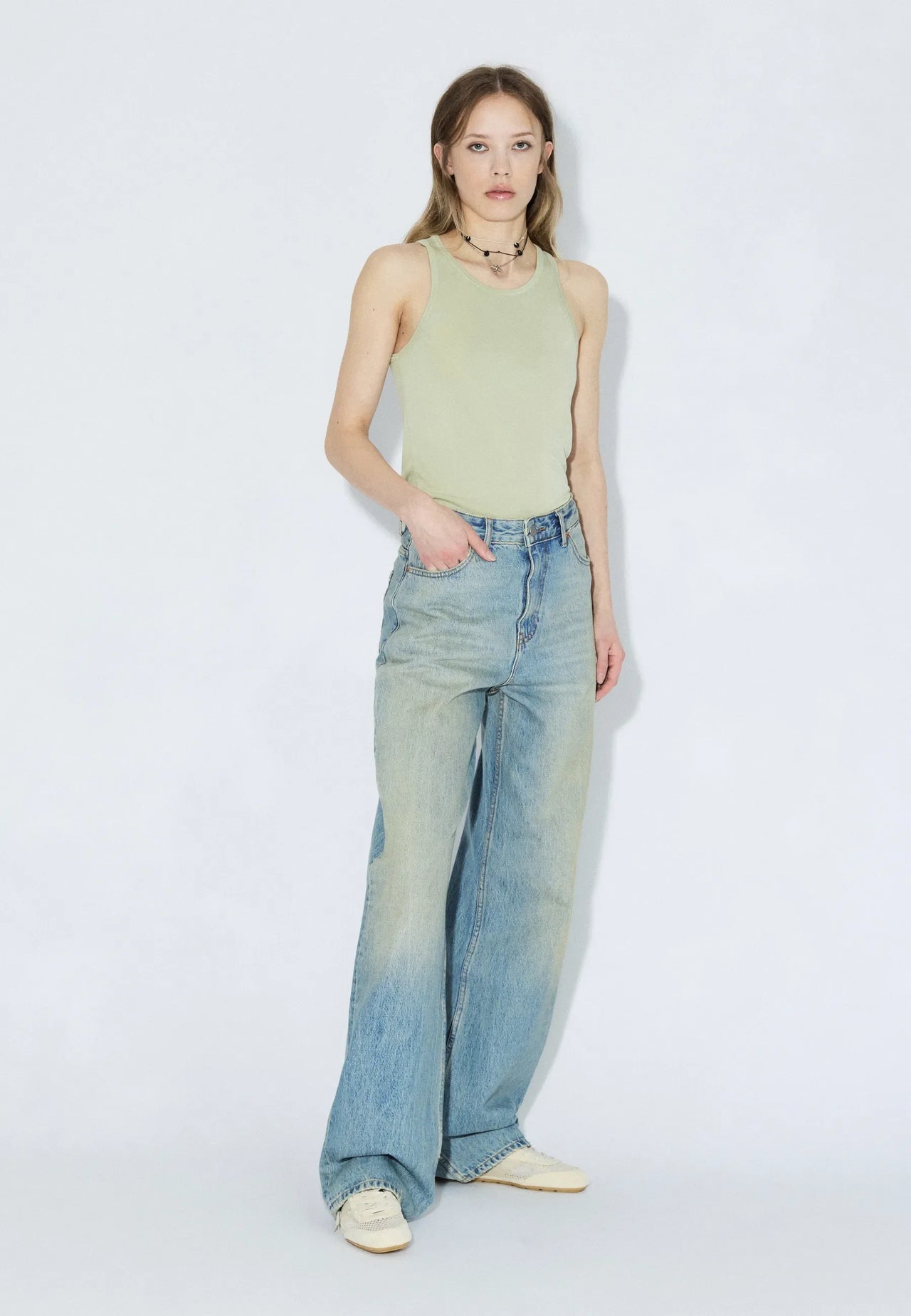 Mella Top - Lt Green Mono