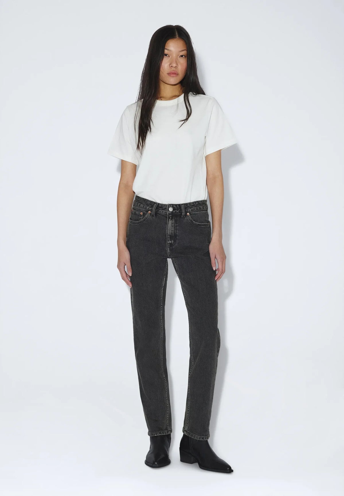 Straw Mid Slim - Tar Aged Black