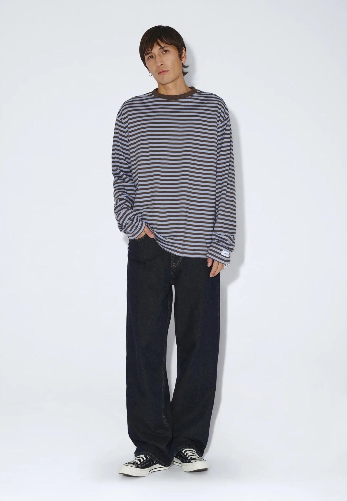 Wesley Longsleeve - Brown Blue Stripe