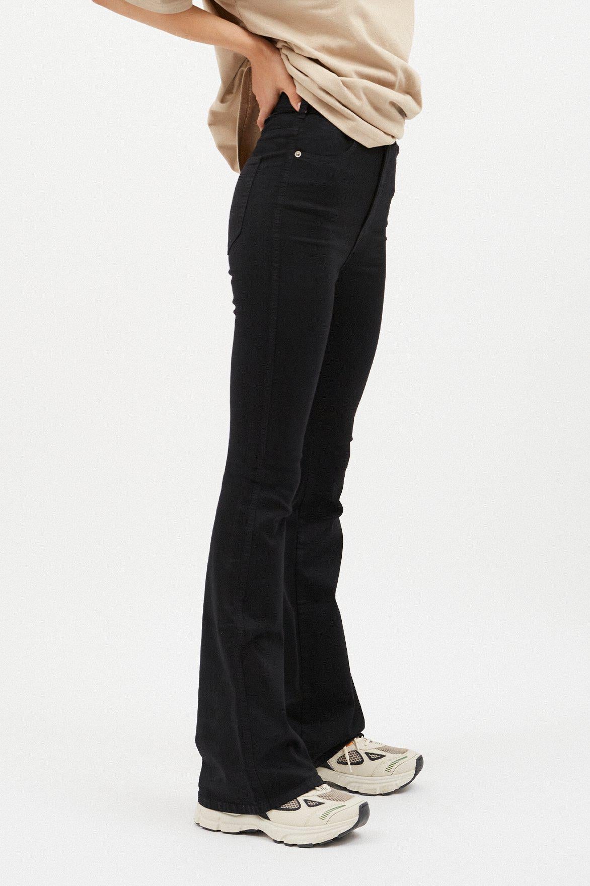 Circyy High Waisted Jeans Women Vintage Black Grey Flare Pants